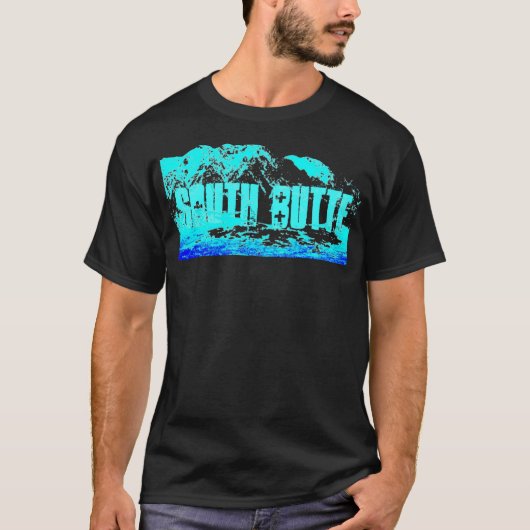 Bleu du sud de butte sur le T-shirt bleu (Devant)