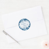 Bleu Duché, Blanc Floral Mariage Favoriser Sticker (Enveloppe)
