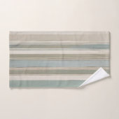 Bleu Duché Turquoise Sage Beige Stripe (Serviette à main)