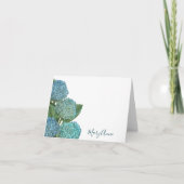 Bleu Dusty Élégant Moderne Hydrangea Floral (Devant)