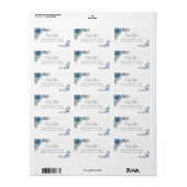 Bleu Dusty Étiquette de adresse floral (Feuille entière)