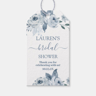 Bleu Dusty étiquettes cadeaux de douche