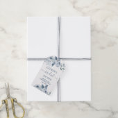 Bleu Dusty étiquettes cadeaux de douche (Avec de la ficelle)