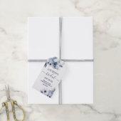 Bleu Dusty étiquettes cadeaux de douche (Avec de la ficelle)