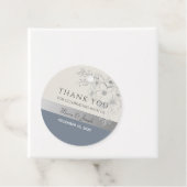 Bleu Dusty Merci Mariage Favoriser les étiquettes (En situation)