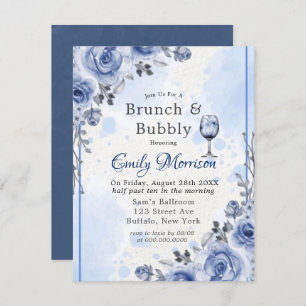 Bleu Dusty Peony Brunch & Bubbly Invitation
