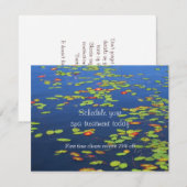 Bleu Eau et Lily Pads Invitations (Devant / Derrière)