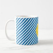 Bleu éblouissant bande de monogramme Mug (Gauche)