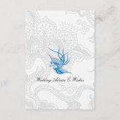 Bleu éblouissant Bird & Floral Mariage Cartes de c (Dos)