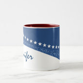 Bleu éblouissant courbe étoile Mug (Centre)