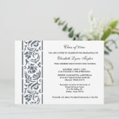 Bleu Edge Graduation Faire-part ou invitation (Debout devant)