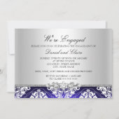 Bleu Elegant Damask Engagement Party Invitation (Devant)