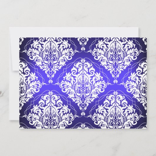 Bleu Elegant Damask Engagement Party Invitation (Dos)