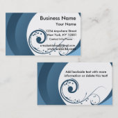 Bleu élégant de carte de visite (Devant / Derrière)