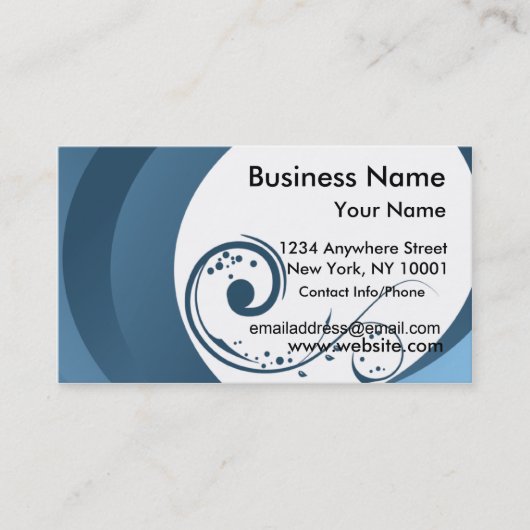 Bleu élégant de carte de visite (Devant)