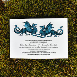 Bleu Elegant Dragon Wedding Invitation