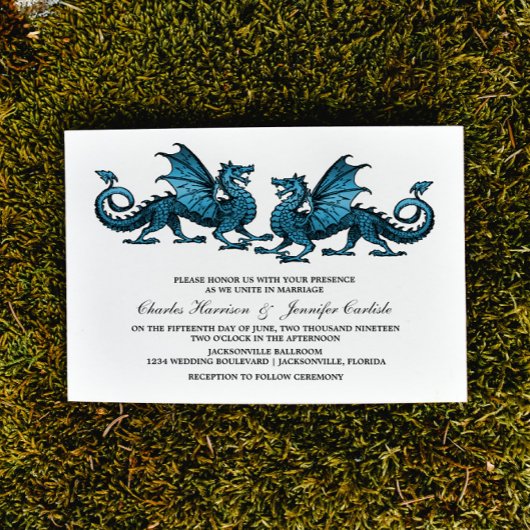 Bleu Elegant Dragon Wedding Invitation