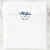 Bleu Elegant Dragons Enregistrer Stickers Date (Sac)