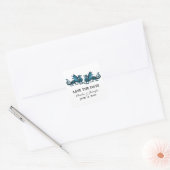 Bleu Elegant Dragons Enregistrer Stickers Date (Enveloppe)