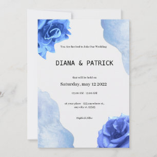 Bleu Elegant Mariage Invitation