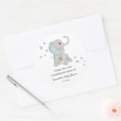 Bleu Eléphant Baby shower Favoriser Sticker (Enveloppe)