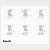 Bleu Eléphant Baby shower Favoriser Sticker (Feuille)