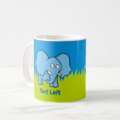 Bleu éléphant caricature café tasse (Devant gauche)