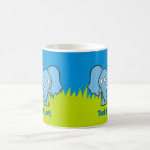 Bleu éléphant caricature café tasse (Centre)