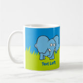 Bleu éléphant caricature café tasse (Gauche)