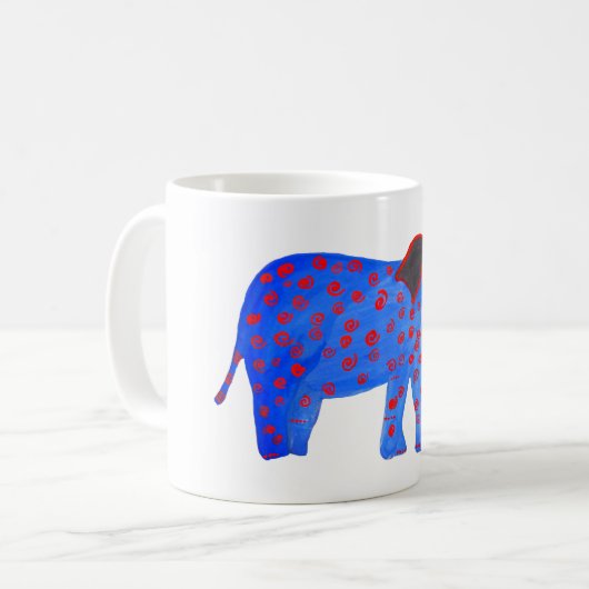 Bleu Eléphant Dessin Mug classique (Devant gauche)