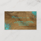 Bleu en bois de aménagement floral de carte de (Dos)