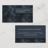 Bleu en cuir de carte de visite (Devant / Derrière)