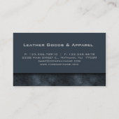 Bleu en cuir de carte de visite (Dos)