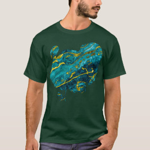 Bleu en Gold Marble Turkije Thanksgiving Turkije T-shirt