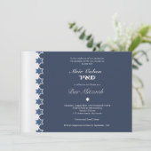 Bleu en métal - invitation de Mitzvah de barre (Debout devant)