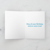 Bleu En vichy carte d'anniversaire (Intérieur)