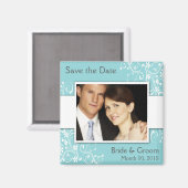 Bleu Enregistrer la date Photo Magnets (Recto/Verso)