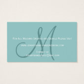 Bleu Enregistrer la date Site Web du Mariage Insér (Dos)