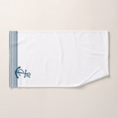 Bleu et Ancre nautique (Serviette à main)