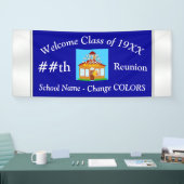 Bleu et bannières personnalisées par blanc de la (Salon professionnel)