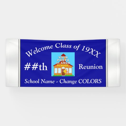 Bleu et bannières personnalisées par blanc de la (Horizontal)