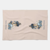 Bleu et beige moderne serviette de cuisine de Noël (Horizontal)