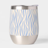 Bleu et beige Zèbre bande de vin Stemless (Gauche)