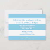 Bleu et blanc - 3x5 Faire-part de graduation (Dos)