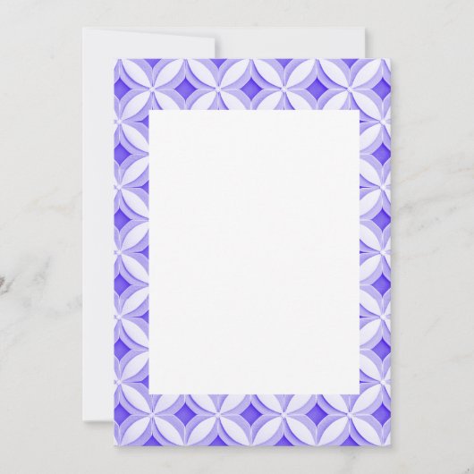 Bleu et blanc bordure blanc invitation blanche (Devant)