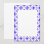 Bleu et blanc bordure blanc invitation blanche (Devant / Derrière)