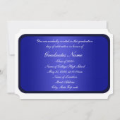 Bleu et blanc Cadre Graduation Invitation (Dos)