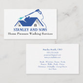 Bleu et blanc Carte de visite de lavage de pressio (Devant / Derrière)