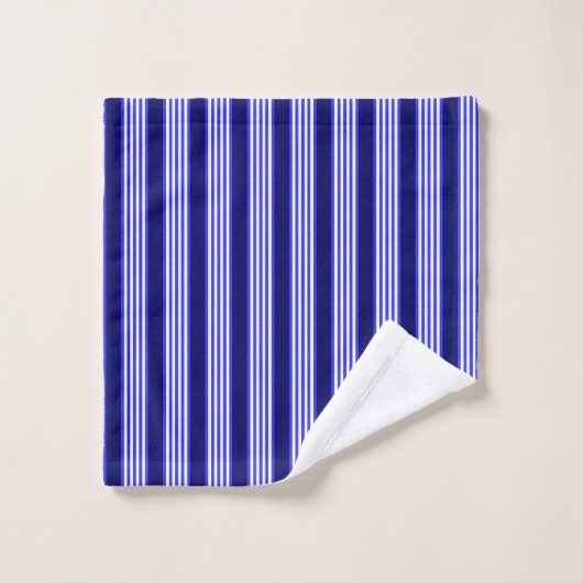 Bleu et blanc cinq bandes motif (Gant de toilette)