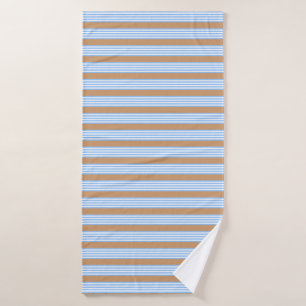 Bleu et blanc cinq bandes motif avec bronze
